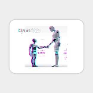 Humanity child and mom robots Magnet