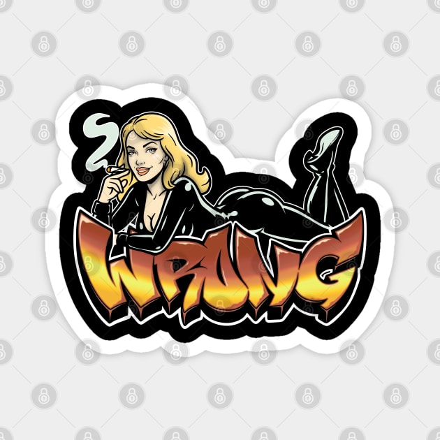 Pinup Blonde Magnet by Wrongteeshirt