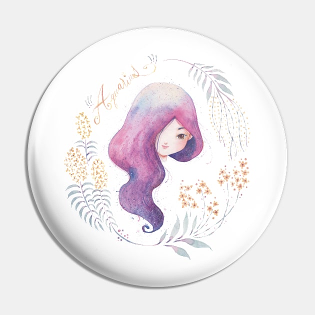 Zodiac - Aquarius Pin by Thitika