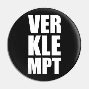 VERKLEPMT Yiddish Trendy Vertical Large Typography Pin