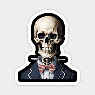 Preppy Skeleton Glitter Sticker Magnet