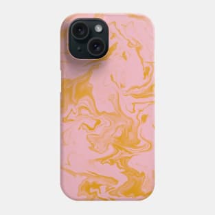 Shades of Moody Pastel Pink and Yellow Aesthetic Marble Pattern Phone Case