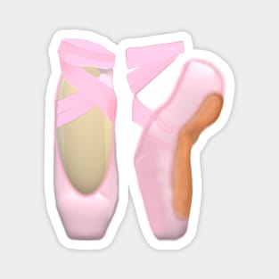 Ballerina Toe Shoes (White Background) Magnet