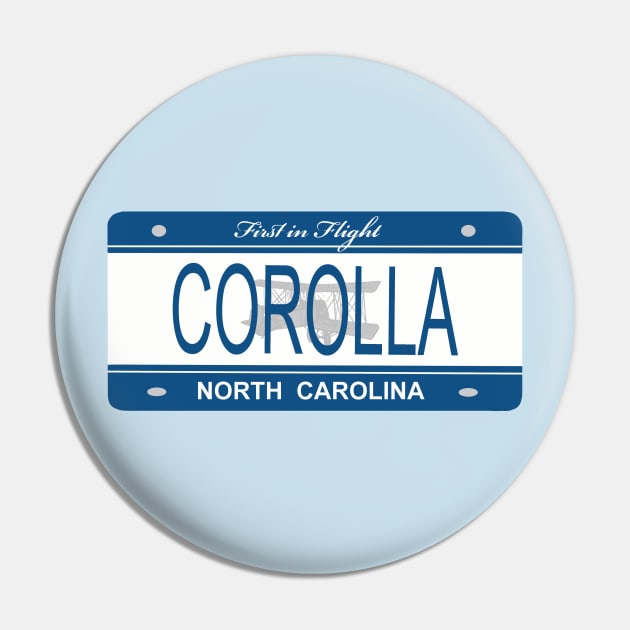 Corolla NC Lic Plate Pin by Trent Tides