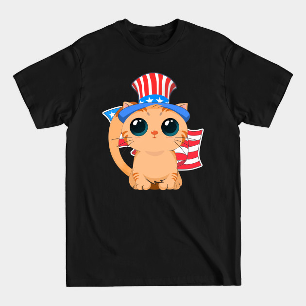 Disover Patriot Cute Cat American Independence Day - Independence Day - T-Shirt