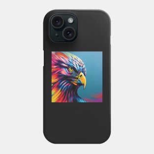 Hawk in Rainbow Colours | Majestic Bird of Prey Phone Case