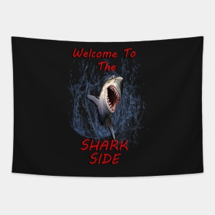 Graphic Design: Great White Shark Design, Welcome To The Dark Side Tapestry