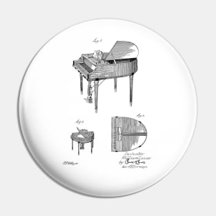 Piano Vintage Patent Hand Drawing Pin