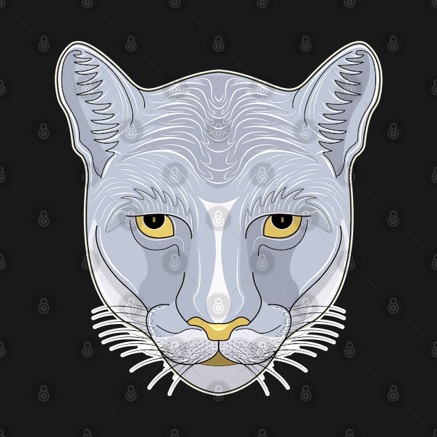 silver cougar face by dwalikur