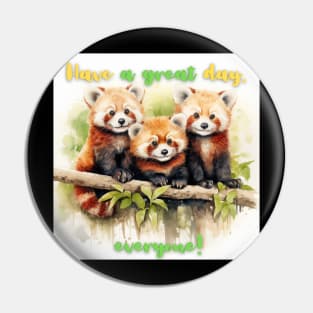 Red pandas smile Pin