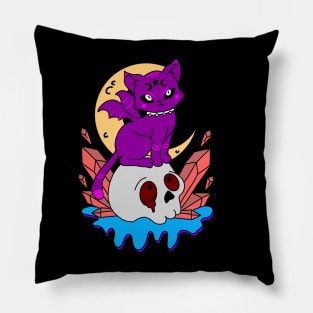 Cute Mystical Cat Skull Pillow