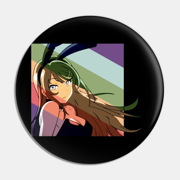 Retro Background Sweet Bunny Girl Pin by designsenpai