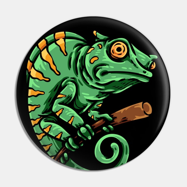 chameleon holding brush Pin by andhiika