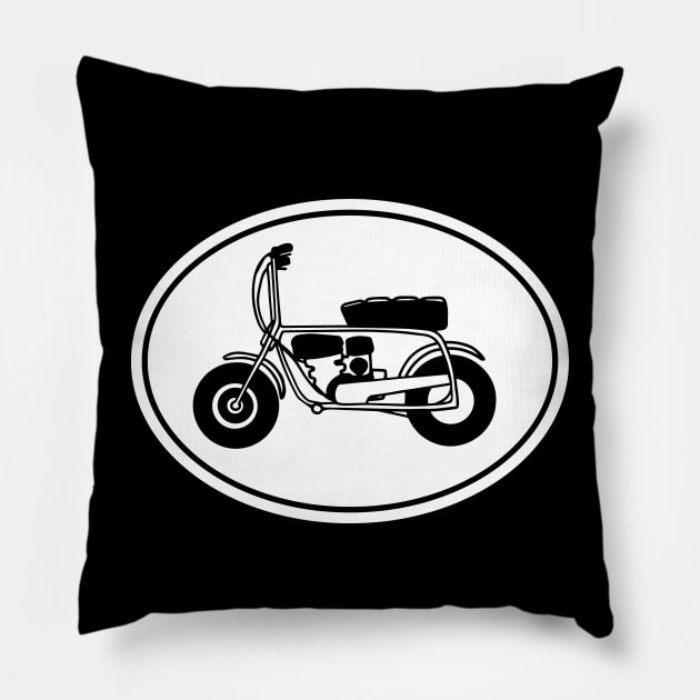 Vintage Minibike, Mini Bike Graphic Pillow by Huhnerdieb Apparel