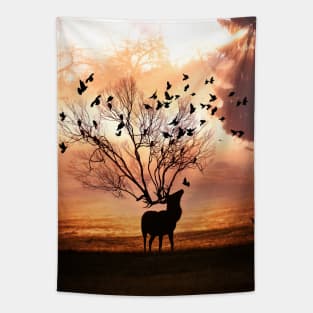 Sunset Deer Tapestry