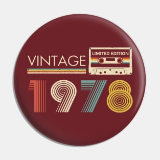 Vintage 1978 Limited Edition Cassette Pin