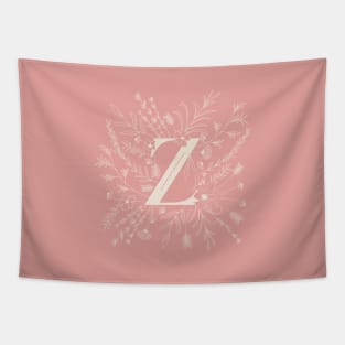 Botanical Letter Z (Hibiscus Pink) Tapestry