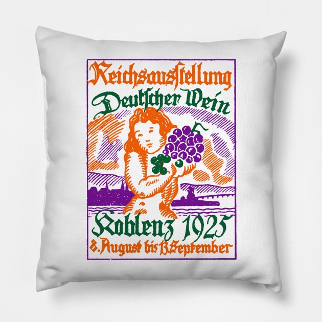 1925 German Wine Fair Pillow by historicimage