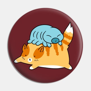 Waterbear and Orange Tabby Cat Pin