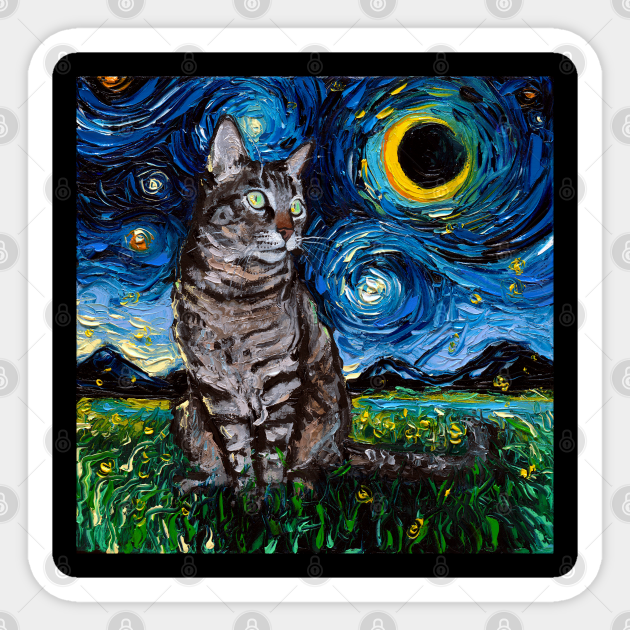 Tabby Night - Cat - Sticker
