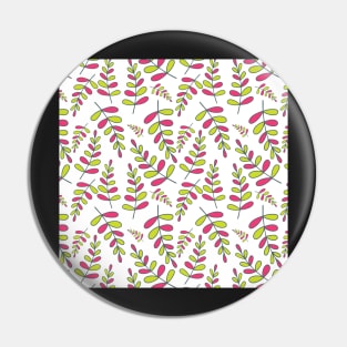 Pink and green leaves pattern on white Pin