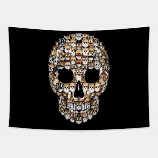 Cat Skull Cute Kitties Skull Creepy Design Kitty Skeleton Tapestry