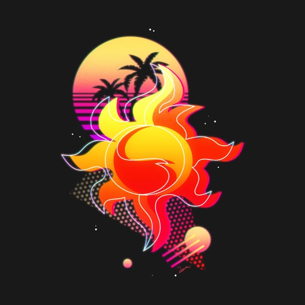 Synthwave Sunset Shimmer Cutie Mark by Ilona's Store