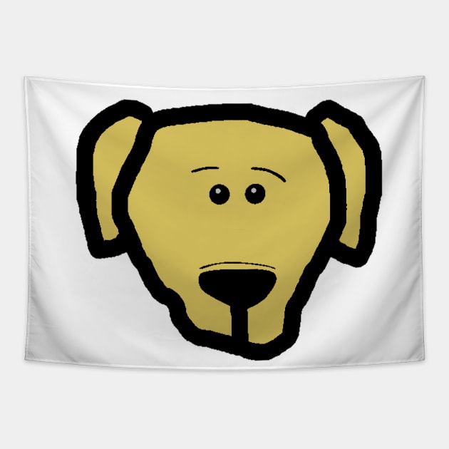 Labrador retriever yellow cartoon head Tapestry by Wanderingangel