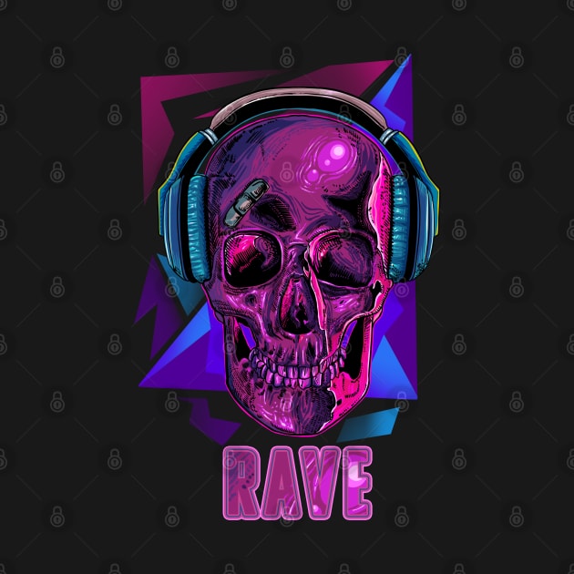 RAVE Skull by T-Shirt Dealer