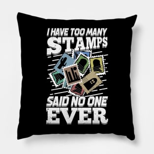 Funny Stamp Collecting Collector Philatelist Gift Pillow