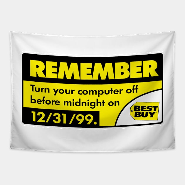 Y2K Bestbuy Sticker Tapestry by elricardio