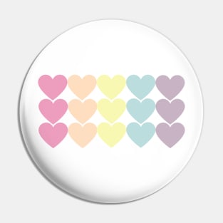 Pastel macron colourful heart pattern Pin