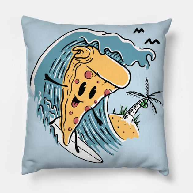 Surfing With Pizza Pillow by elzammar