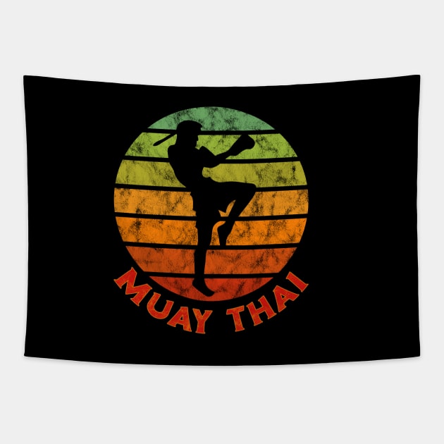 Muay Thai Fighter Kickboxing Boxer Thailand Tapestry by VintCam