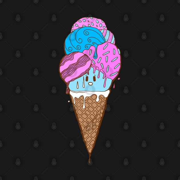 Cotton Candy Cute Ice Cream Cone by kenallouis