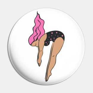 High Dive Woman in Retro Style Pin