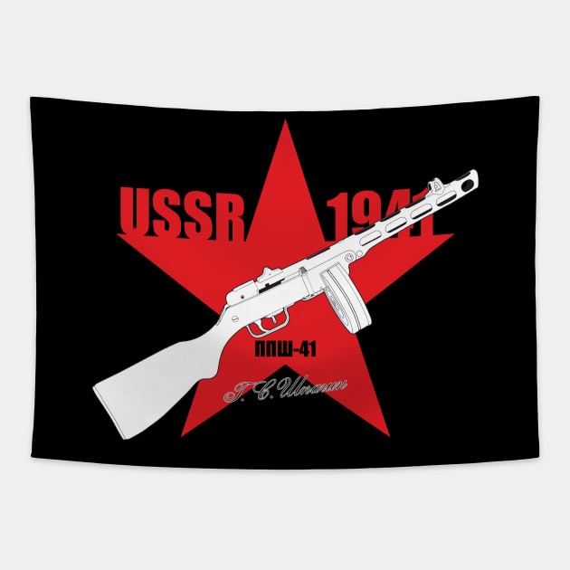 PPSH-41 Shpagin submachine gun of the USSR Tapestry by FAawRay