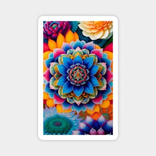 Mandala Lotus Flowers Magnet