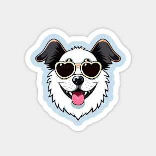 Cute funny dog with glasses Magnet