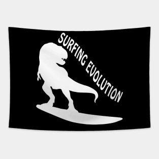 Surfing Evolution - Dinosaurs Born To Surf Tapestry