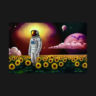 Astronaut Sunflower land T-Shirt