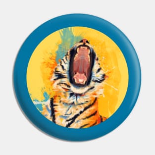 Wild Yawn - Tiger portrait Pin