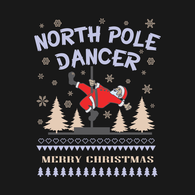 Ugly Christmas Pole Dance Santa Claus Dancing Dancer by TellingTales