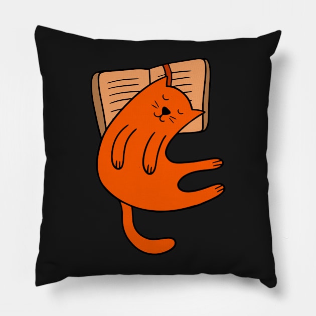 Doodle cat Pillow by Savvalinka