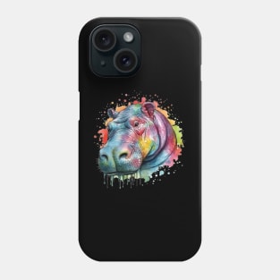 Colorsplash Hippo Phone Case