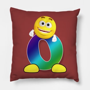 Letter O Alphabet Smiley Monogram Face Emoji Shirt for Men Women Kids Pillow