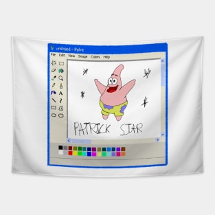 Patrick star ms paint drawing Tapestry