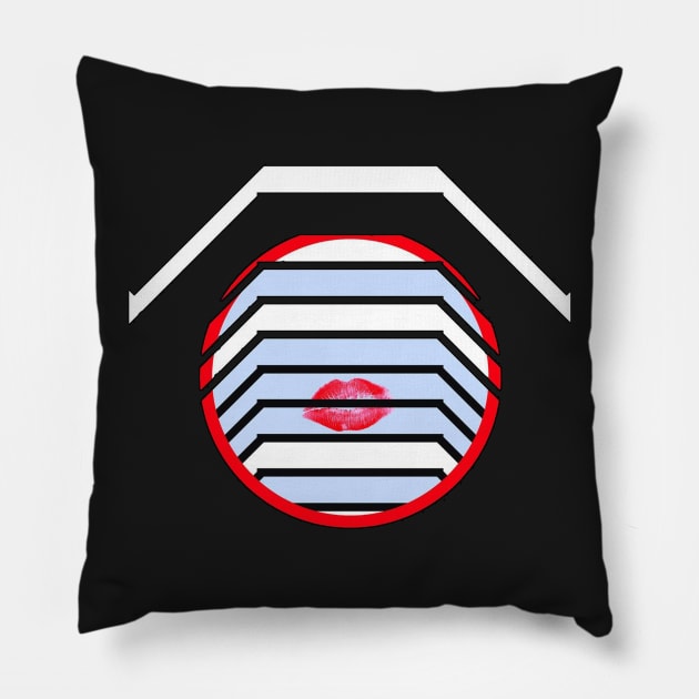 Geometric Kiss Pillow by DevanGill