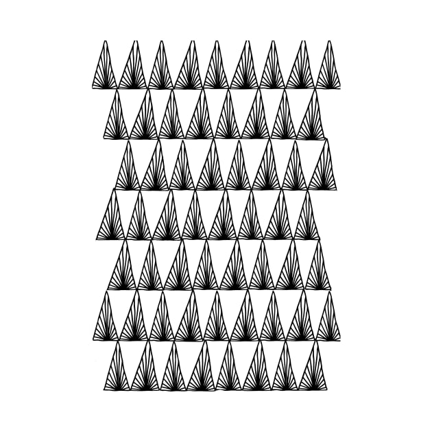 Art Deco Monochrome Black Triangle Pattern by evannave