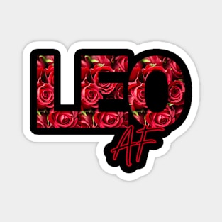 Leo AF Red Rose Print Magnet